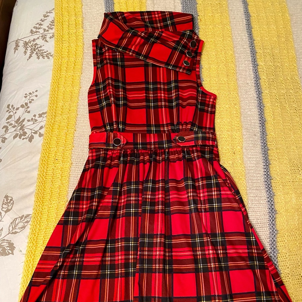 Coach Tour A-Line Dress in Crimson Plaid - ModCloth